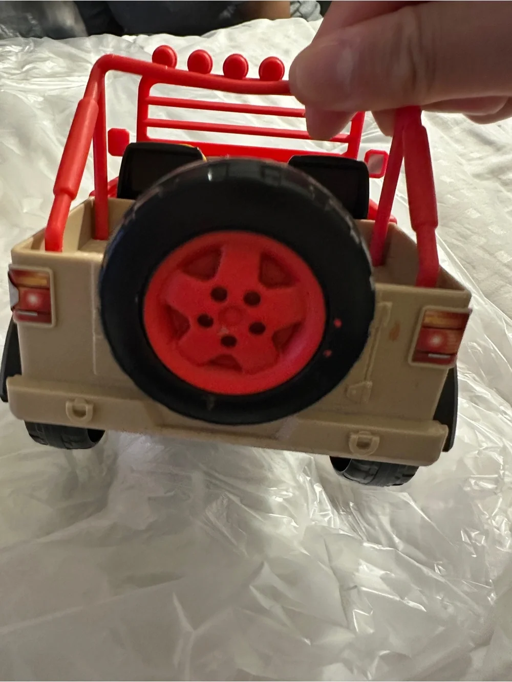 Mattel Jurassic World Park Jeep Wrangler Vehicle Toy No. 27 Red & Tan 2023